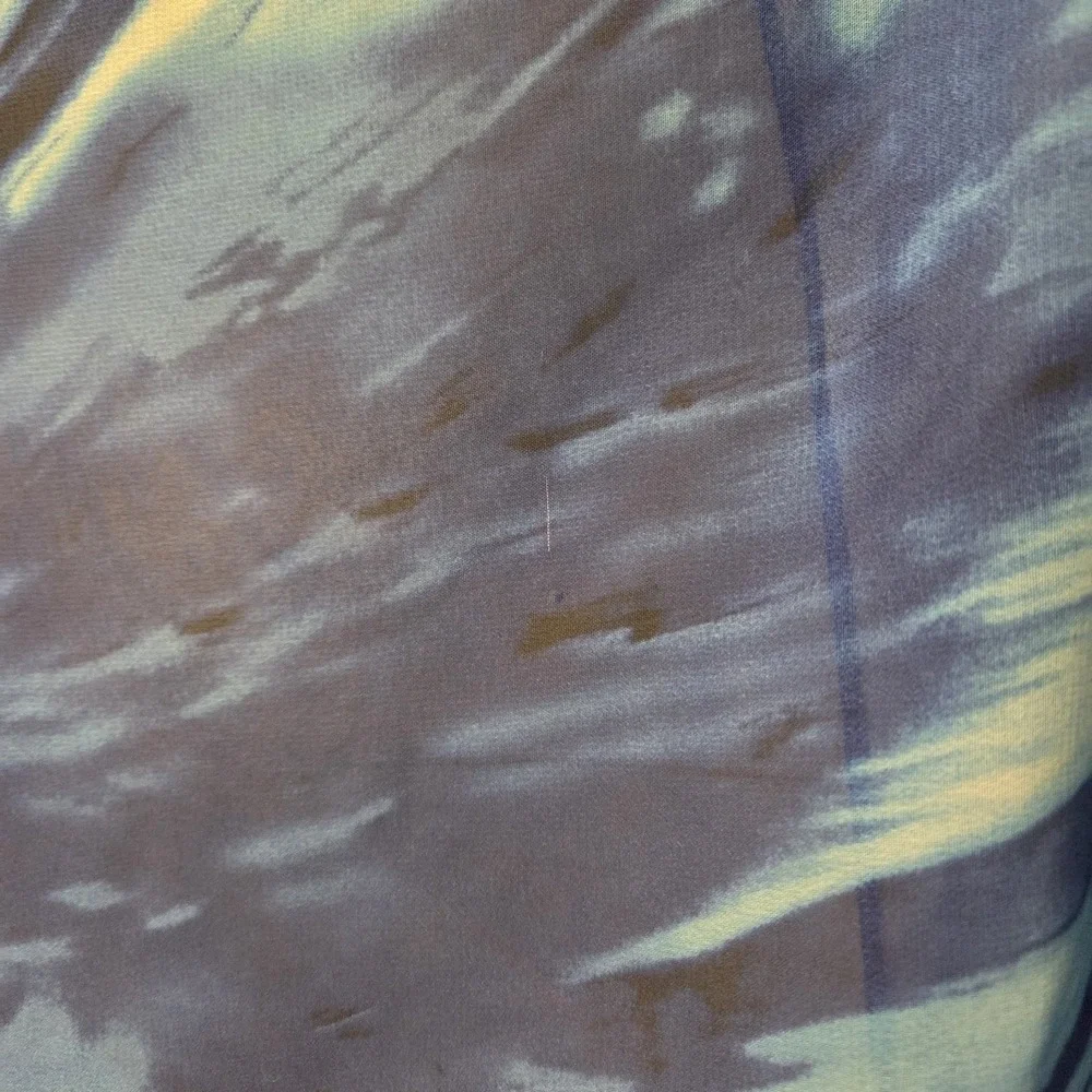 Ekouaer Water Print Sheer Scarf Shawl Beach Tropical Vacation Resort, Blue White